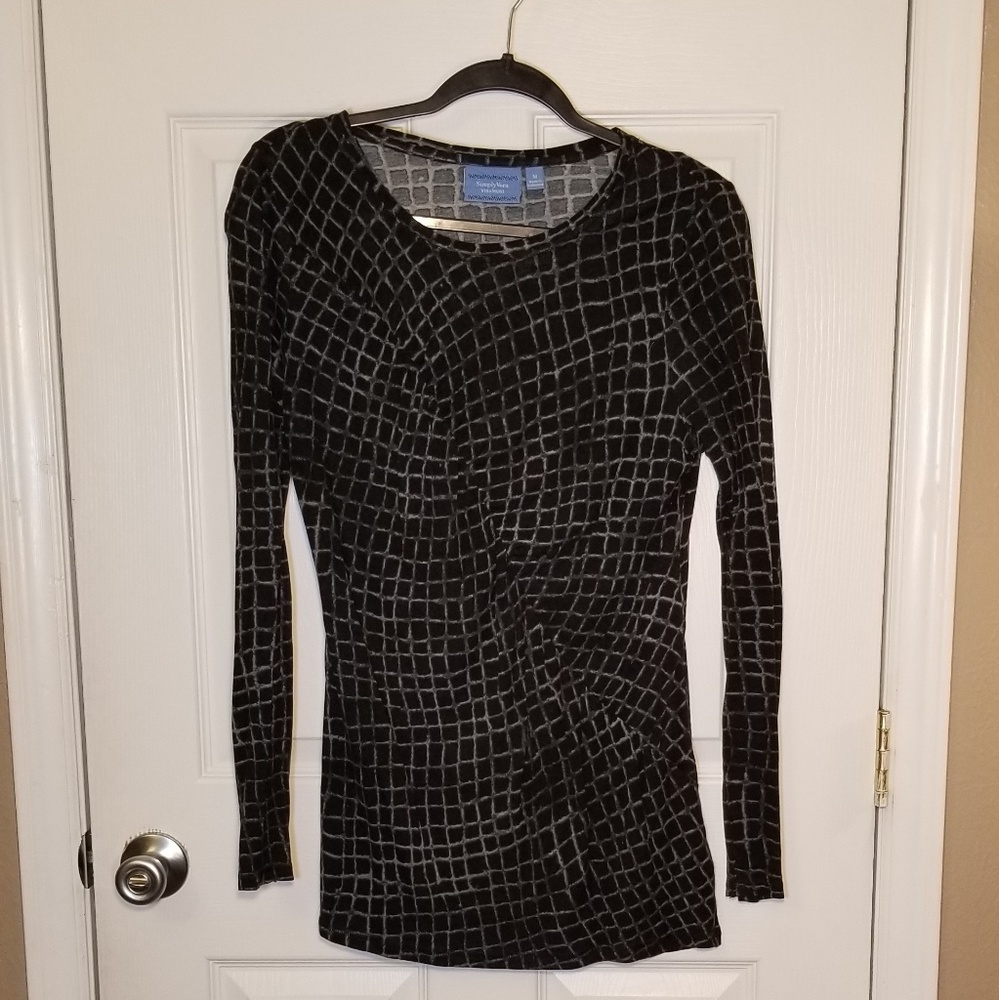 Vera Wang  black and gray long sleeve tshirt SzM